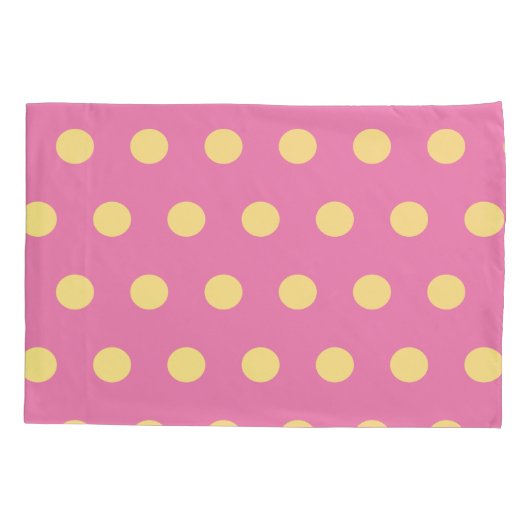 Polka Dot Kussenslopen (roze & zacht geel) (Achterkant-Links)