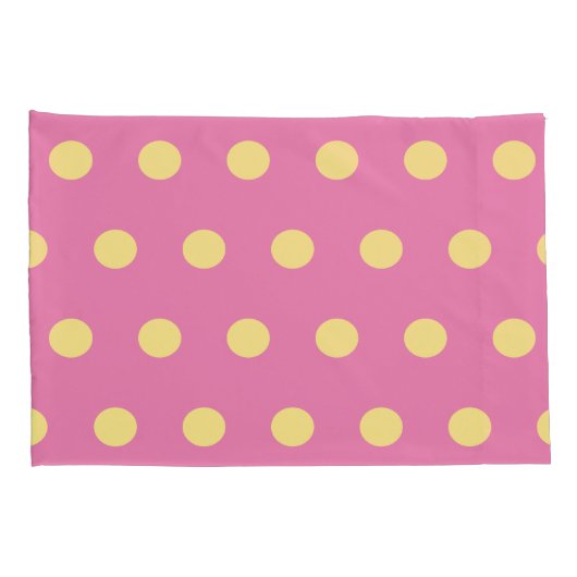 Polka Dot Kussenslopen (roze & zacht geel) (Achterkant-Rechts)