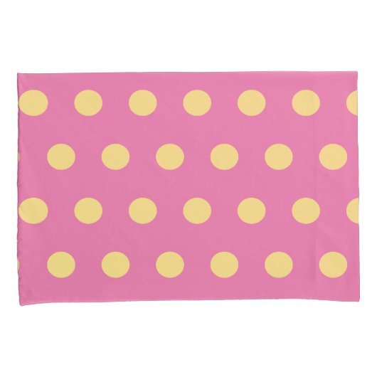 Polka Dot Kussenslopen (roze & zacht geel) (Voorkant-Rechts)