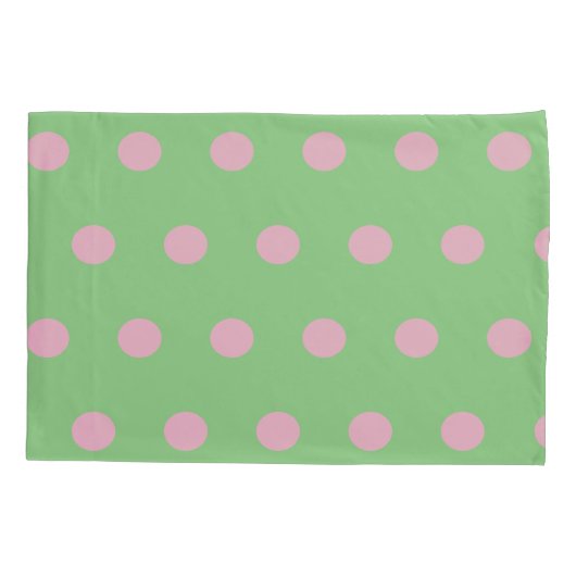Polka Dot Kussenslopen (Sage Green & Pastel Pink) (Achterkant-Links)