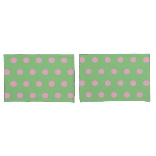 Polka Dot Kussenslopen (Sage Green & Pastel Pink) (Voorkant-Set)