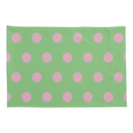 Polka Dot Kussenslopen (Sage Green & Pastel Pink) (Achterkant-Rechts)