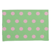 Polka Dot Kussenslopen (Sage Green & Pastel Pink) (Voorkant-Rechts)