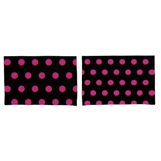 Polka Dot Kussenslopen (Zwart & Neon Roze) (Voorkant-Set)