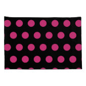Polka Dot Kussenslopen (Zwart & Neon Roze) (Achterkant-Rechts)