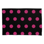 Polka Dot Kussenslopen (Zwart & Neon Roze) (Voorkant-Links)