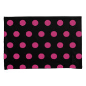 Polka Dot Kussenslopen (Zwart & Neon Roze) (Voorkant-Rechts)