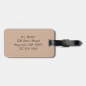 Polka Dot Label met Initiaal, B&W Polka Dots on Ta Bagagelabel (Achterkant horizontaal)