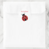 Polka Dot Ladybug gepersonaliseerde Stickers (Tas)