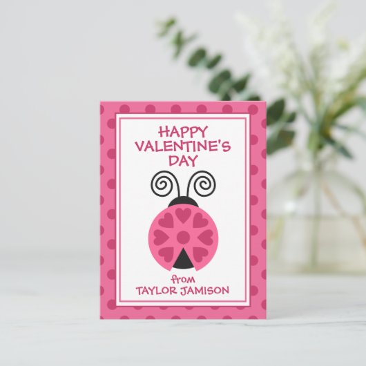Polka Dot Ladybug heeft de Kaarten van Valentijns  (Staand voorkant)
