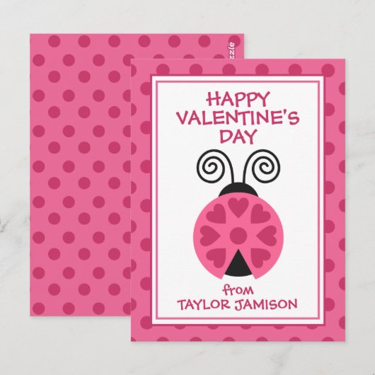 Polka Dot Ladybug heeft de Kaarten van Valentijns (Voorkant / Achterkant)
