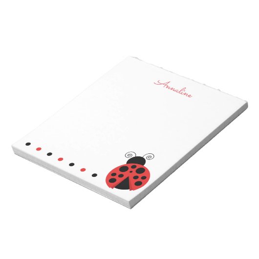Polka Dot Ladybug Persoonlijk Notitieblok (Linkerzijde)