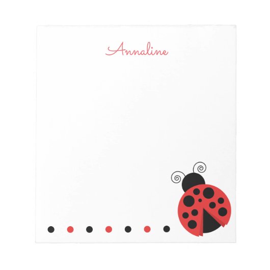 Polka Dot Ladybug Persoonlijk Notitieblok (Voorkant)