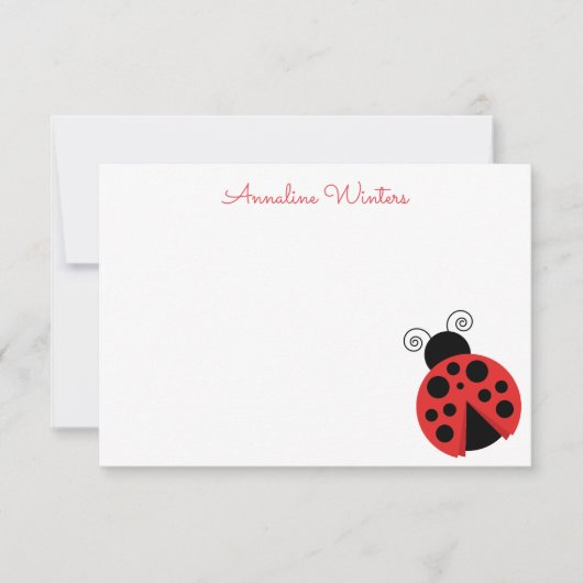 Polka Dot Ladybug Persoonlijke Notitiekaarten (Voorkant)