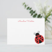 Polka Dot Ladybug Persoonlijke Notitiekaarten (Staand voorkant)