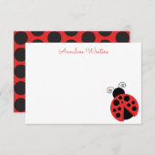 Polka Dot Ladybug Persoonlijke Notitiekaarten (Voorkant / Achterkant)