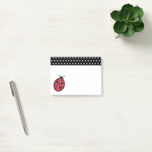 Polka Dot Ladybug Post it Notes Gift (Kantoor)