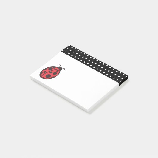 Polka Dot Ladybug Post it Notes Gift (Schuin)