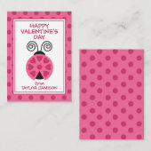Polka Dot Ladybug Valentijnse klaslokaalkaarten Notitiekaartje (Voorkant / Achterkant)