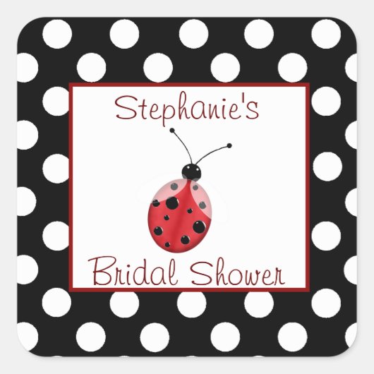 Polka Dot & Ladybug Vrijgezellenfeest Sticker (Voorkant)