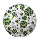 Polka Dot Leopard Black en Green Dartbord (Voorkant)