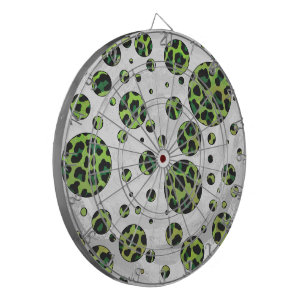 Polka Dot Leopard Black en Green Dartbord