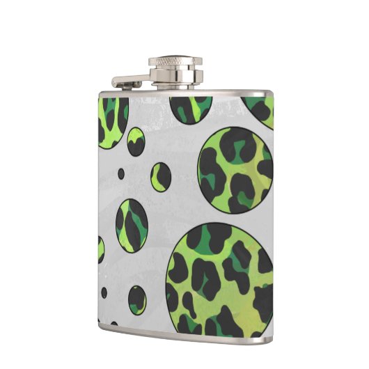 Polka Dot Leopard Black en Green Heupfles (Links)