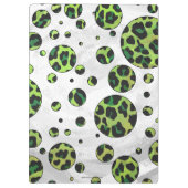 Polka Dot Leopard Black en Green Klembord (Achterkant)