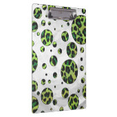 Polka Dot Leopard Black en Green Klembord (Rechts)
