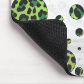 Polka Dot Leopard Black en Green Muismat (Hoek)