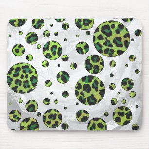 Polka Dot Leopard Black en Green Muismat