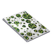 Polka Dot Leopard Black en Green Notitieboek (Rechterzijde)