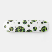 Polka Dot Leopard Black en Green Persoonlijk Skateboard (Horizontaal)