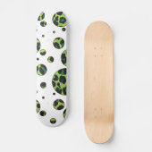 Polka Dot Leopard Black en Green Persoonlijk Skateboard (Voorkant)