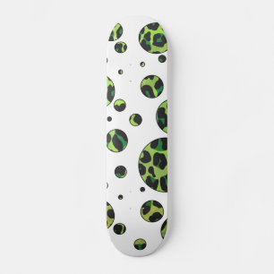 Polka Dot Leopard Black en Green Persoonlijk Skateboard