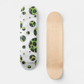 Polka Dot Leopard Black en Green Skateboard (Voorkant)