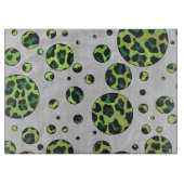 Polka Dot Leopard Black en Green Snijplank (Voorkant)