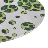 Polka Dot Leopard Black en Green Snijplank (Hoek)