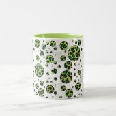 Polka Dot Leopard Black en Green Tweekleurige Koffiemok (Center)