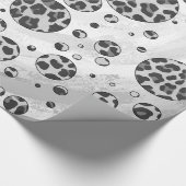 Polka Dot Leopard Black en White Design Cadeaupapier (Hoek)