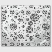 Polka Dot Leopard Black en White Design Cadeaupapier (Vlak)