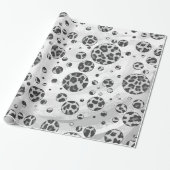 Polka Dot Leopard Black en White Design Cadeaupapier (Uitgerold)
