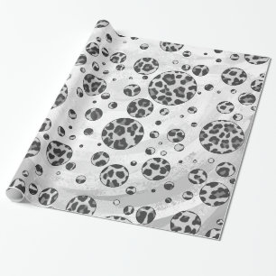 Polka Dot Leopard Black en White Design Cadeaupapier