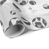 Polka Dot Leopard Black en White Design Cadeaupapier (Rol Hoek)