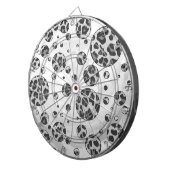 Polka Dot Leopard Black en White Design Dartbord (Voorkant Rechts)