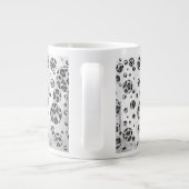 Polka Dot Leopard Black en White Design Grote Koffiekop (Achterkant)