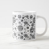 Polka Dot Leopard Black en White Design Grote Koffiekop (Rechts)