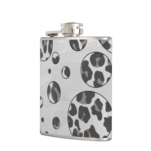 Polka Dot Leopard Black en White Design Heupfles (Links)