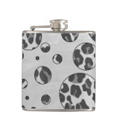 Polka Dot Leopard Black en White Design Heupfles (Voorkant)