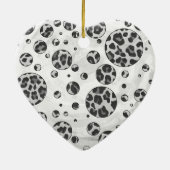 Polka Dot Leopard Black en White Design Keramisch Ornament (Achterkant)